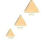 Triangle Push-In Stud Earring, 14k Yellow Gold