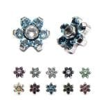 CZ Flower Threaded Stud Earring, Titanium
