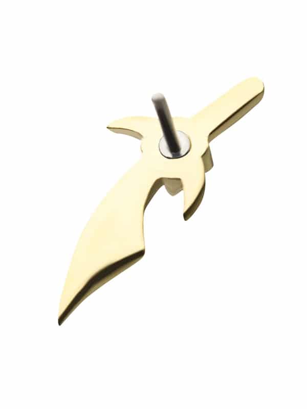 Dagger Gem Push-In Stud Earring, 14k Yellow Gold