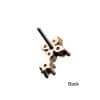 Pave Cross Push-In Stud Earring, 14k Yellow Gold