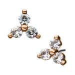 Trinity Push-In Stud Earring, 14k Rose Gold, Medium
