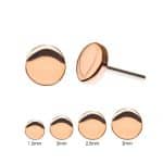 Flat Disc Push-In Stud Earring, 18k Rose Gold