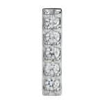 5-Gem Pave Bar Push-In Stud Earring, 14k White Gold