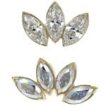 Anatometal Marquise Fan Threaded Stud Earring, 18k Gold