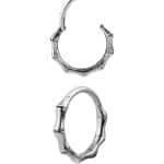 Bamboo Clicker Earring, Steel