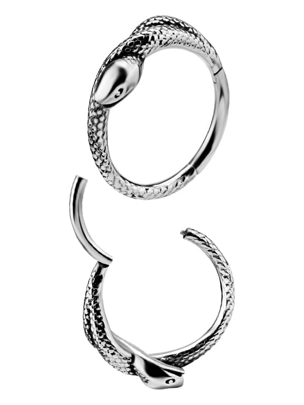 Snake Clicker Earring, Conch Ring, Steel
