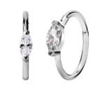Single Marquise Clicker Earring, Conch Ring, Steel