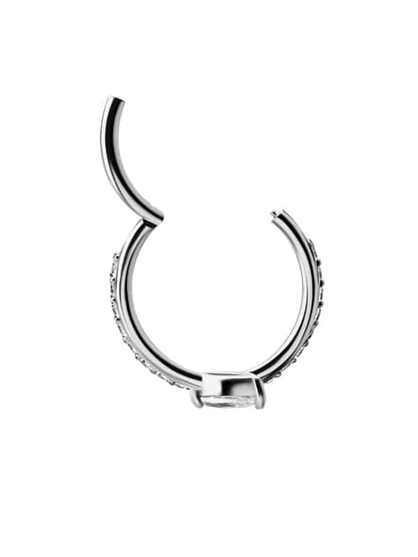 Single Marquise Eternity Clicker Earring, Conch Ring, Steel