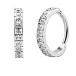 Square CZ Eternity Clicker Earring, Conch Ring, Steel