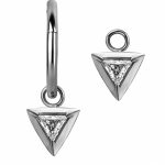 Triangle Gem Charm for Clicker Hoop, Steel