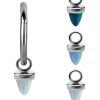Opal Bullet Charm for Clicker Hoop, Steel