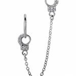 Pave Handcuff Charms with Chains for Clicker Hoop, Steel
