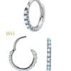 Created Opal Eternity Clicker Earring, Steel