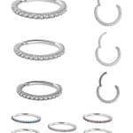 Pave Ring Eternity Clicker Earring, 16ga, Small, Titanium