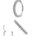 Prong Set Eternity Clicker Earring, Steel