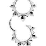 Geometry Spiked Daith Clicker Earring, Steel, 8mm-10mm