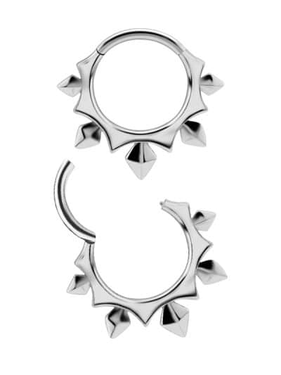 Geometry Spiked Daith Clicker Earring, Steel, 8mm