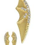 BVLA Bat Wing Double-Threaded Stud Earring, 14k Gold