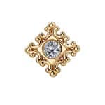 BVLA Flourish Illusion Threaded Stud Earring, 14k Yellow Gold