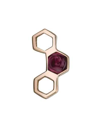BVLA Honeycomb Threaded Stud Earring, 14k Rose Gold