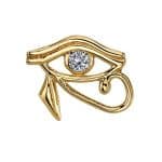 BVLA Diamond Eye of Horus Threaded Stud Earring, 14k Yellow Gold