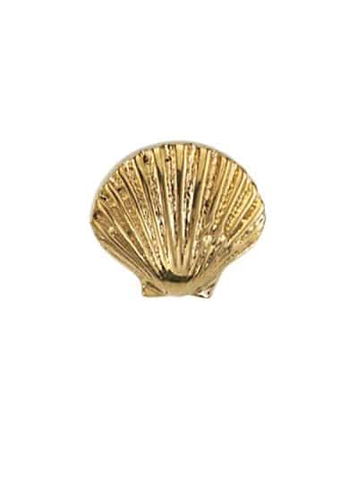 BVLA Seashell Threaded Stud Earring, 14k Yellow Gold