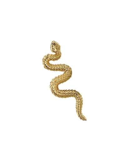 BVLA Snake Threaded Stud Earring, 14k Yellow Gold
