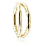 Double Band Clicker Earring, 14k Yellow Gold, 8mm-10mm