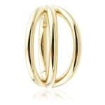 Triple Band Clicker Earring, 9k Yellow Gold, 8mm
