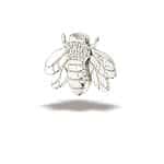 BodyGems Bee Threaded Stud Earring, 14k White Gold