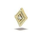 BodyGems Millgrain Kite Threaded Stud Earring, 14k Yellow Gold