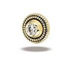 BodyGems Round Millgrain Threaded Stud Earring, 14k Yellow Gold