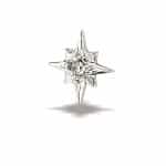 BodyGems Northern Star Threaded Stud Earring, 14k White Gold
