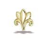 BodyGems Lotus Flower Push-In Stud Earring, 14k Yellow Gold