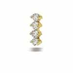 BodyGems Prong Cluster Threaded Stud Earring, 14k Yellow Gold