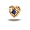 BodyGems Millgrain Heart Push-In Stud Earring, Purple Opal, 14k Rose Gold