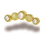 BodyGems Millgrain Cluster Threaded Stud Earring, 14k Yellow Gold