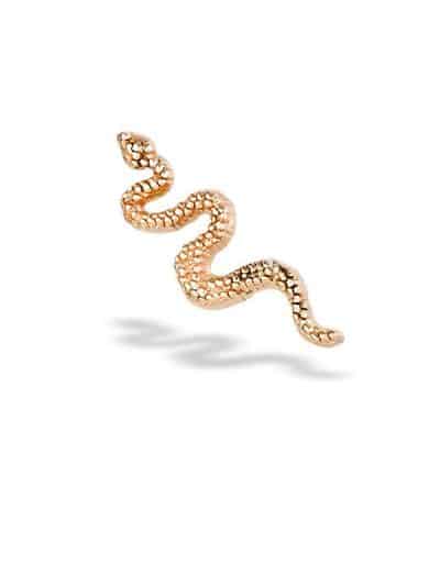 BodyGems Snake Threaded Stud Earring, 14k Rose Gold