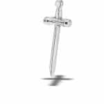 BodyGems Excalibur Push-In Stud Earring, 14k White Gold