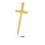 BodyGems Excalibur Push-In Stud Earring, 14k Yellow Gold