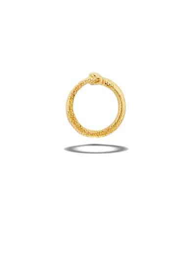 BodyGems Circle Snake Threaded Stud Earring, 14k Yellow Gold