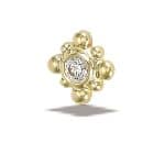BodyGems Burst Push-In Stud Earring, 14k Yellow Gold
