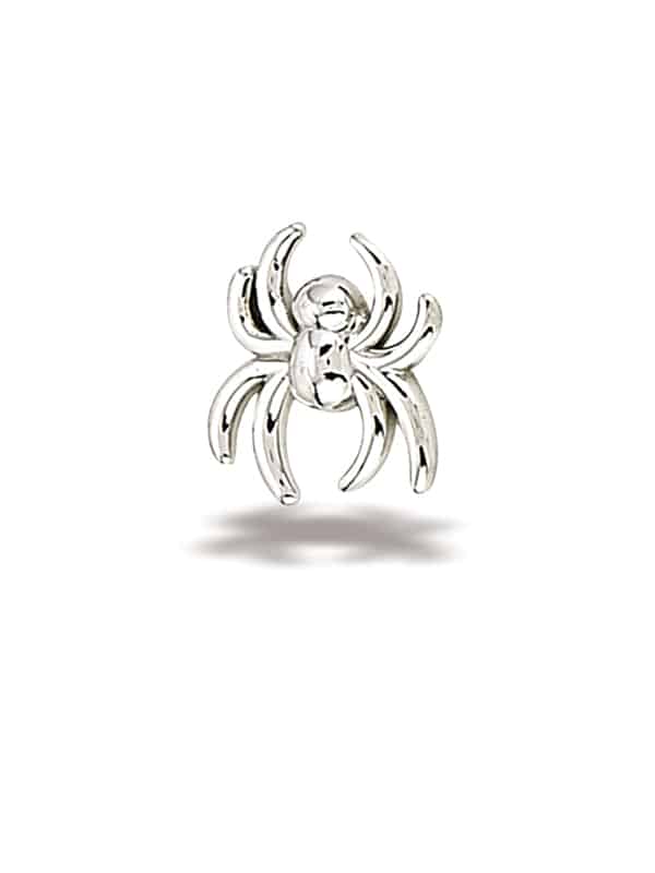BodyGems Spider Push-In Stud Earring, 14k White Gold