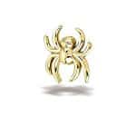 BodyGems Spider Push-In Stud Earring, 14k Yellow Gold