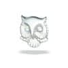 BodyGems Owl Head Push-In Stud Earring, 14k White Gold