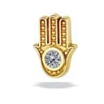 BodyGems Hamsa Threaded Stud Earring, 14k Yellow Gold