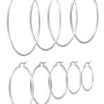 Plain Clicker Large Hoop Earring, Steel