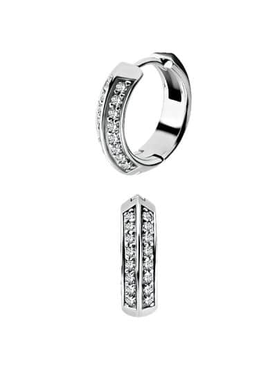 Double Row Pave Clicker Earring, Steel