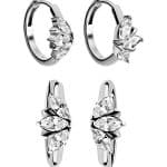 Marquise Fan Clicker Earring, Steel
