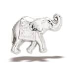 BodyGems Elephant Threaded Stud Earring, 14k White Gold